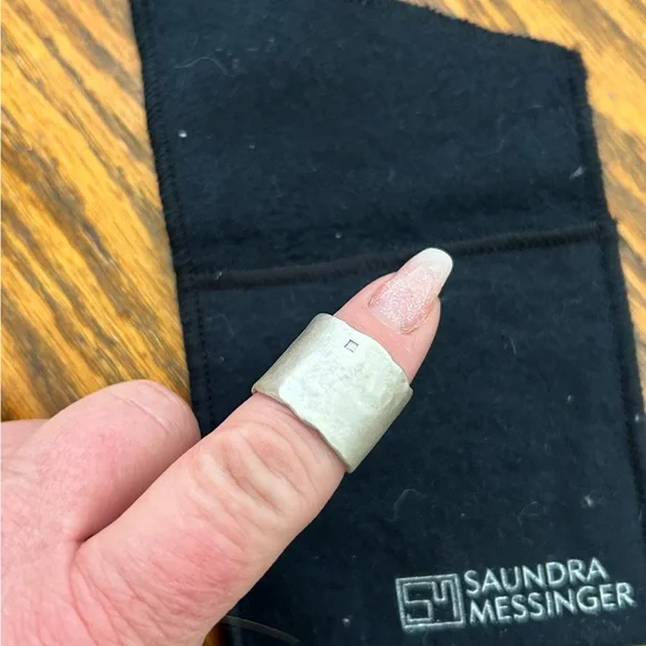 Saundra Messinger Sterling Silver w/Diamond Ring - Picture 1 of 7